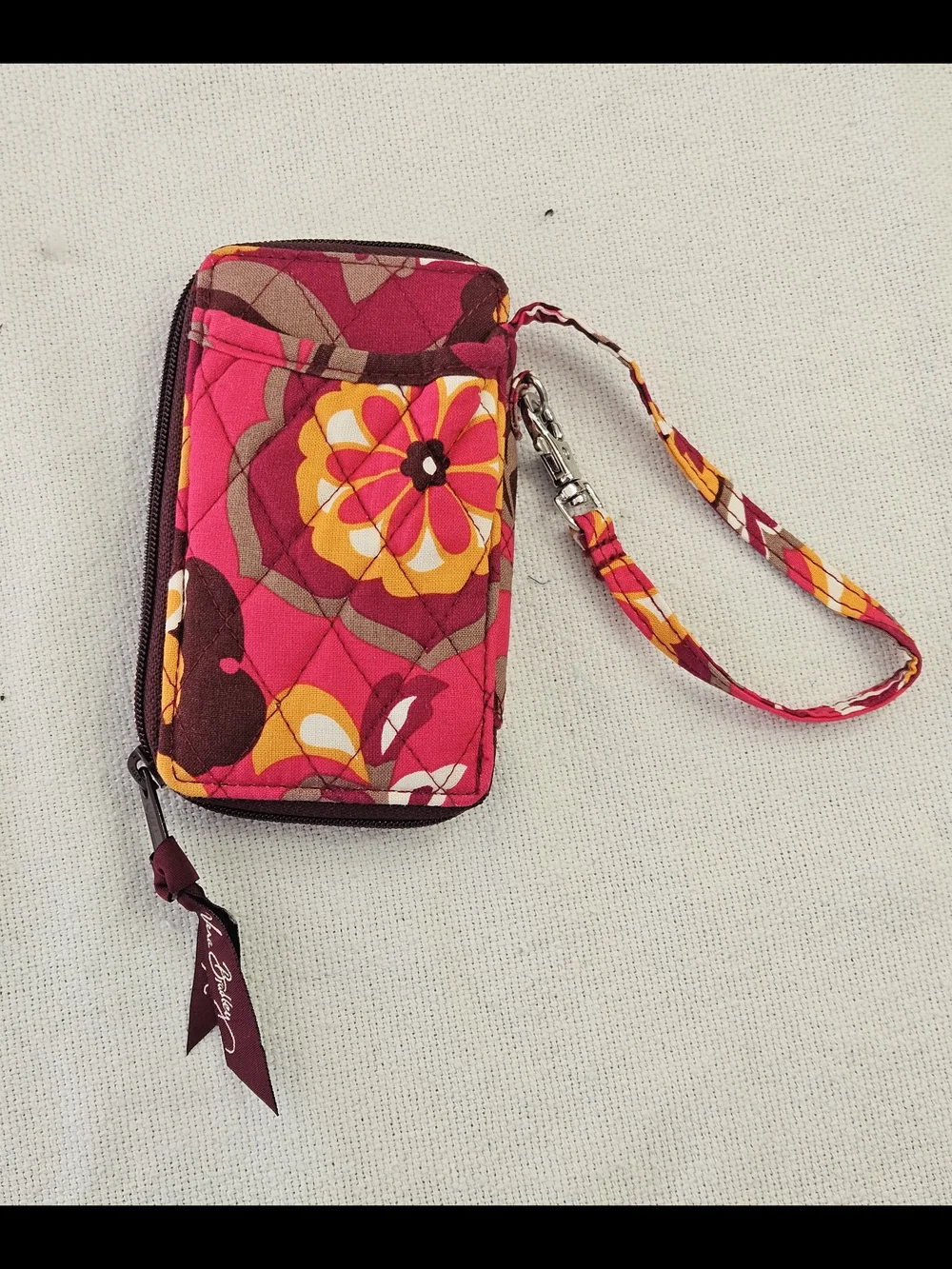 Vera Bradley Wallet Wristlet Mocha Rouge - Picture 2 of 5